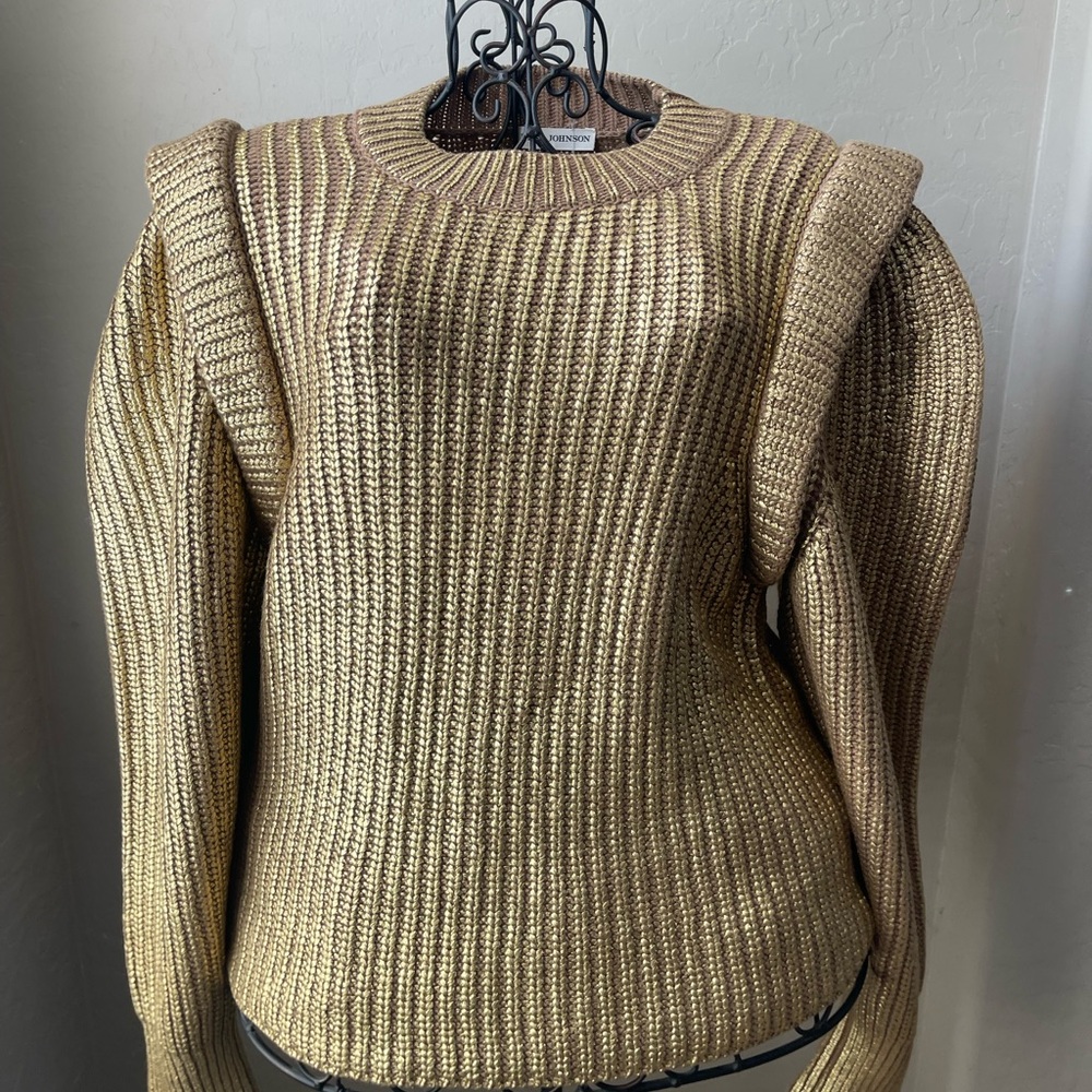 Ulla Johnson Metallic Gold Sweater